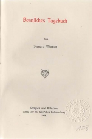 Wieman, Bernard: Bosnisches Tagebuch